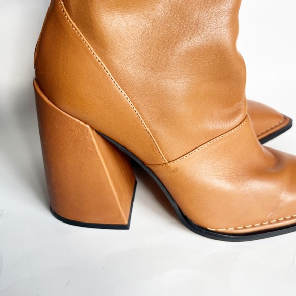 Alias Mae Eden Leather Brown Ankle Square Toe Boots Size 39 - Picture 4 of 8